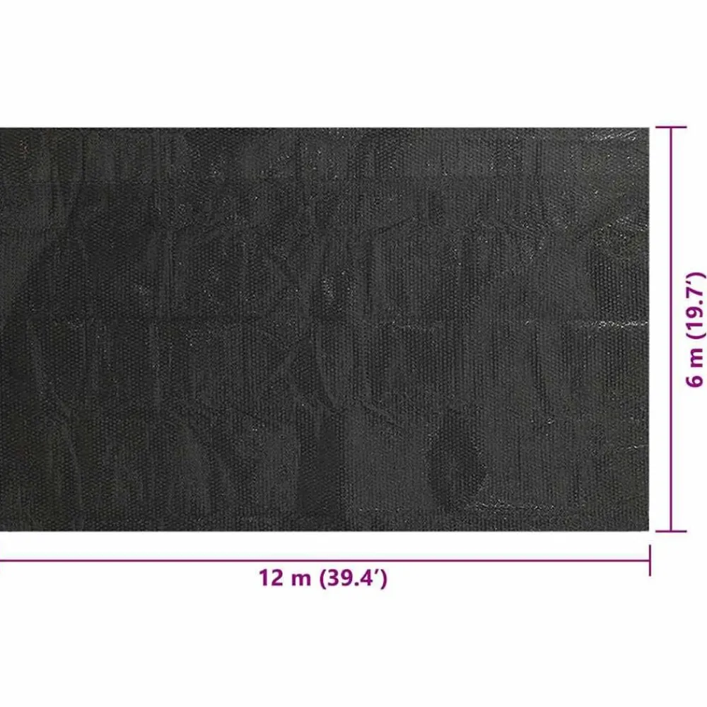 vidaXL Cubierta de piscina rectangular PE negro 1200x600 cm Hot