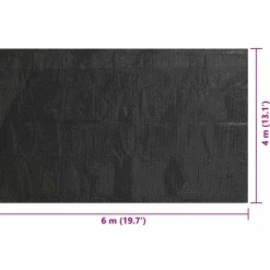 vidaXL Cubierta de piscina rectangular PE negro 600x400 cm Sale