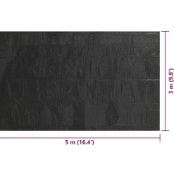 vidaXL Cubierta de piscina rectangular PE negro 500x300 cm