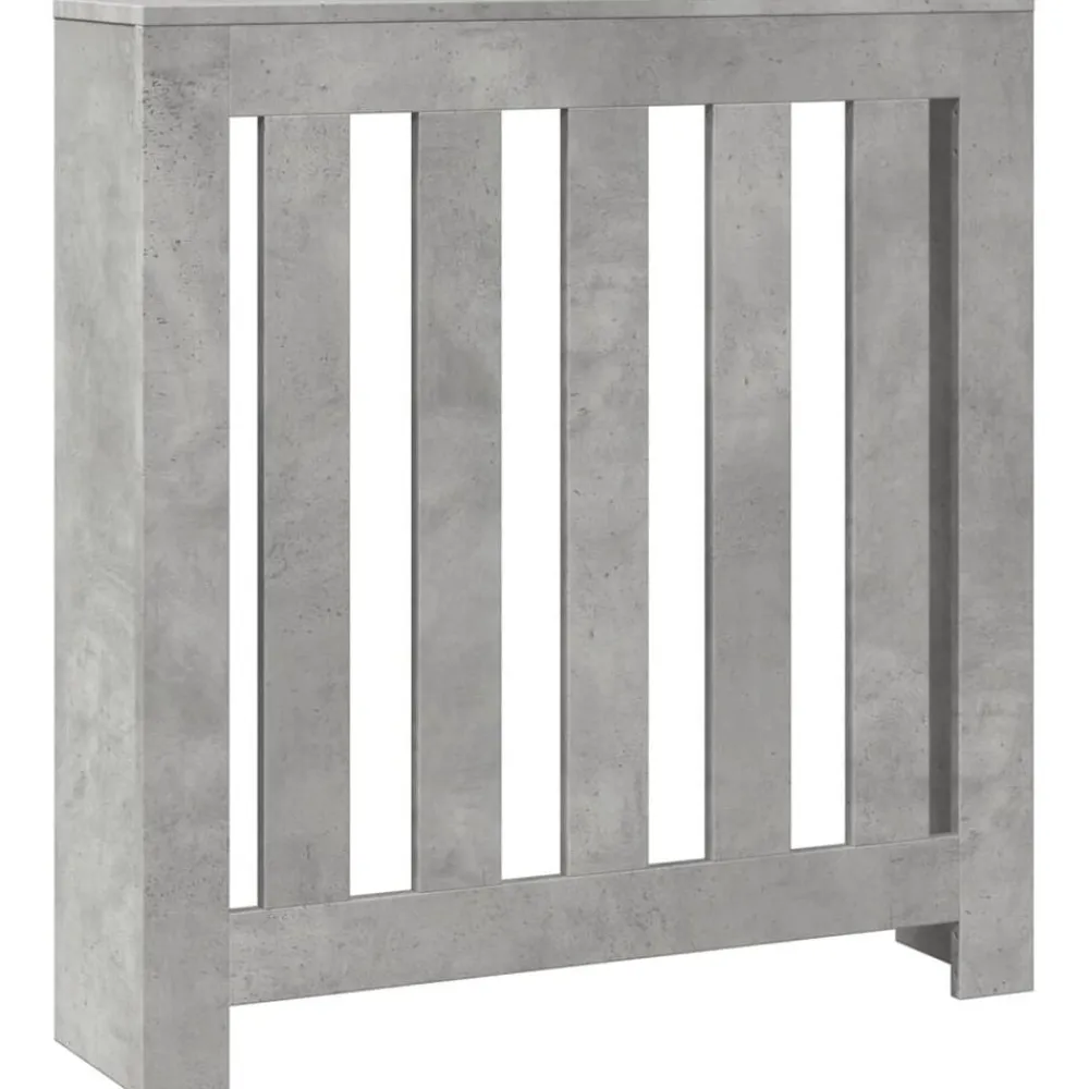 vidaXL Cubierta de radiador madera ingeniería gris hormigón 78x20x82cm Gris hormigón Clearance