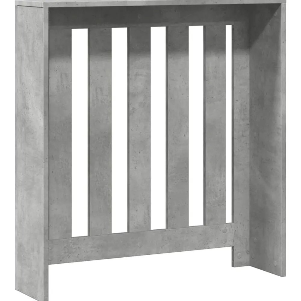 vidaXL Cubierta de radiador madera ingeniería gris hormigón 78x20x82cm Gris hormigón Clearance