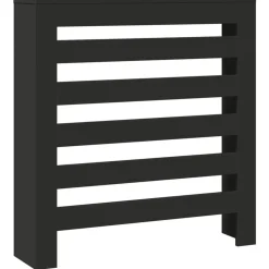 vidaXL Cubierta de radiador madera de ingeniería 78x20x82 cm Negro New