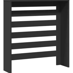 vidaXL Cubierta de radiador madera de ingeniería 78x20x82 cm Negro New