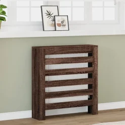 vidaXL Cubierta de radiador madera ingeniería marrón roble 78x20x82 cm Marr&oacute;n roble Hot