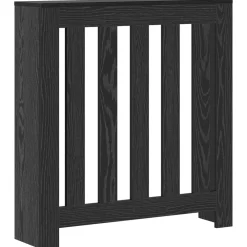 vidaXL Cubierta de Radiador Roble Negro 78 x 20 x 82 cm Con listones verticales New