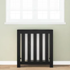 vidaXL Cubierta de Radiador Roble Negro 78 x 20 x 82 cm Con listones verticales New