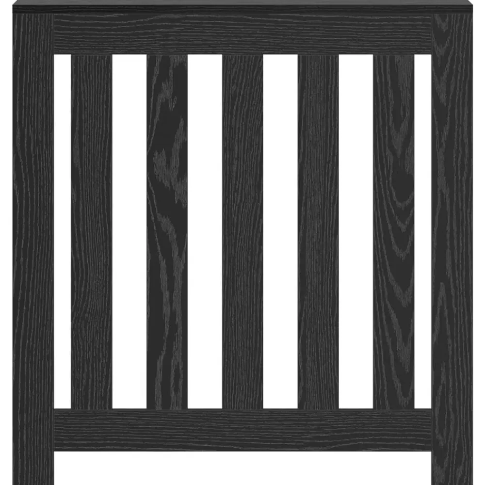 vidaXL Cubierta de Radiador Roble Negro 78 x 20 x 82 cm Con listones verticales New