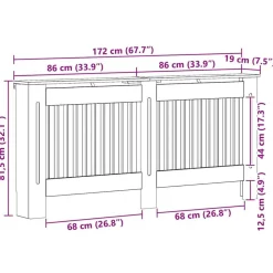 vidaXL Cubierta de Radiador 172 x 19 x 81,5 cm Roble ahumado Online