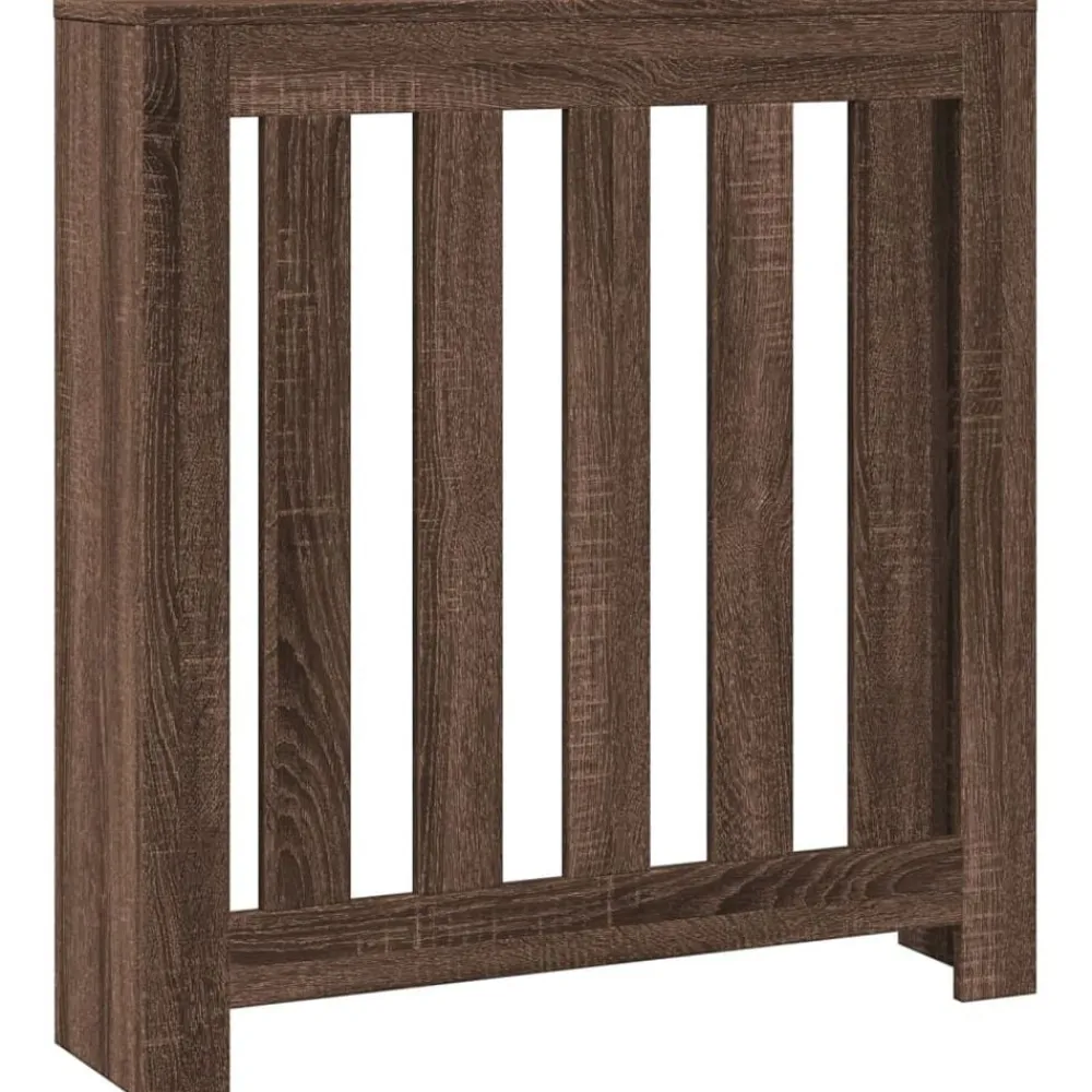 vidaXL Accesorios Para Electrodomésticos-Cubierta de radiador madera ingeniería marrón roble 78x20x82 cm