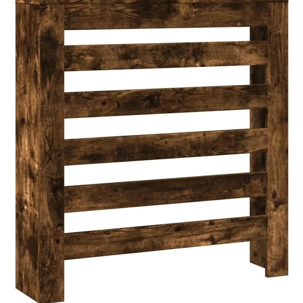 vidaXL Cubierta de radiador madera ingeniería 78x20x82cm Roble ahumado Outlet