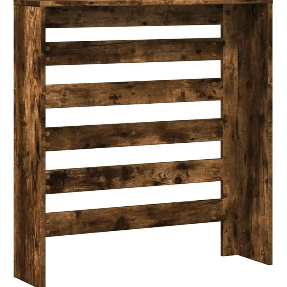 vidaXL Cubierta de radiador madera ingeniería 78x20x82cm Roble ahumado Outlet