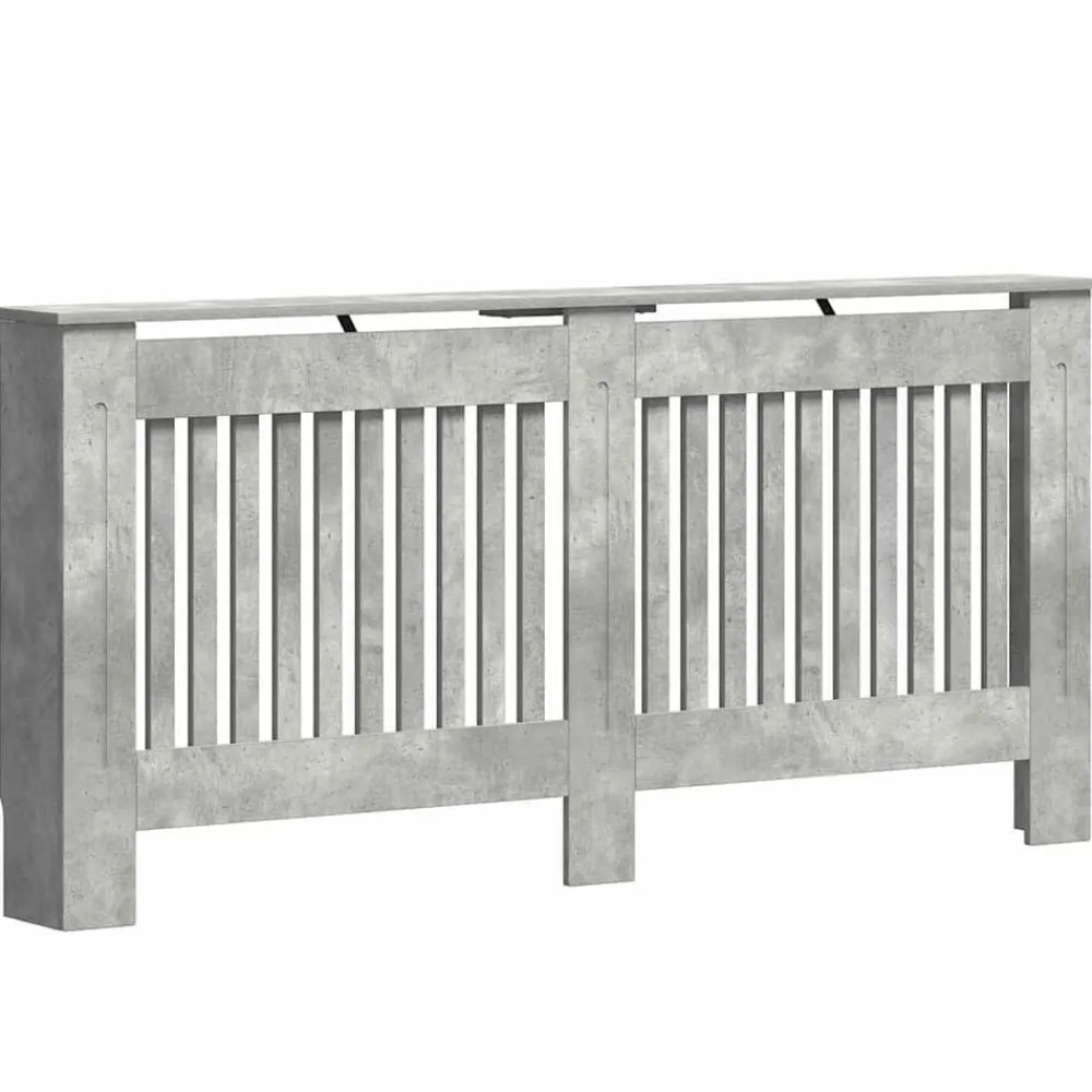 vidaXL Accesorios Para Electrodomésticos-Cubierta de Radiador Gris Concreto 172 x 19 x 81,5 cm