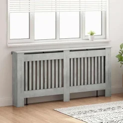 vidaXL Accesorios Para Electrodomésticos-Cubierta de Radiador Gris Concreto 172 x 19 x 81,5 cm