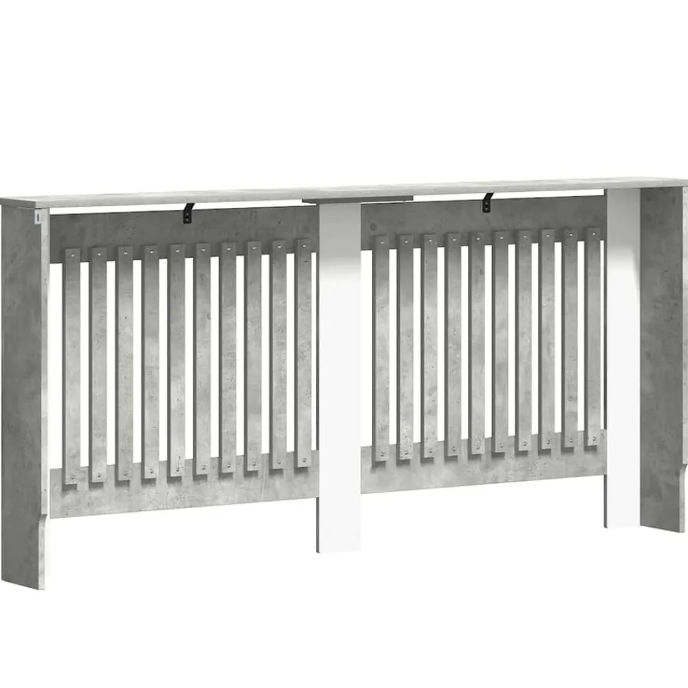 vidaXL Accesorios Para Electrodomésticos-Cubierta de Radiador Gris Concreto 172 x 19 x 81,5 cm
