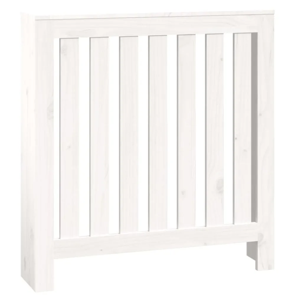 vidaXL Cubierta de radiador madera maciza de pino 79,5x19x84 cm Blanco Clearance