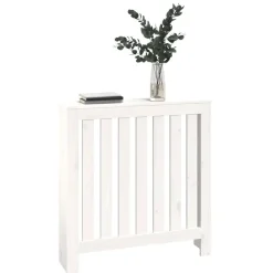 vidaXL Cubierta de radiador madera maciza de pino 79,5x19x84 cm Blanco Clearance