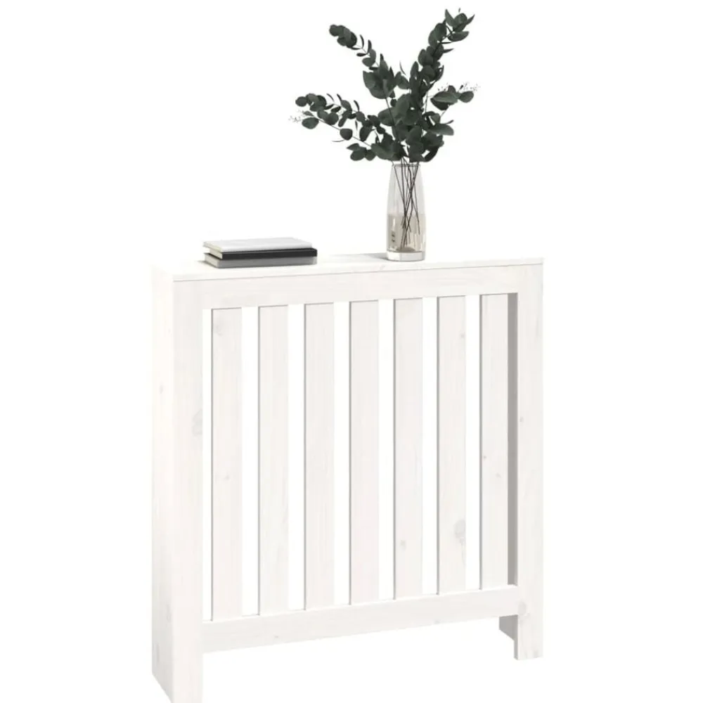 vidaXL Cubierta de radiador madera maciza de pino 79,5x19x84 cm Blanco Clearance