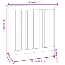 vidaXL Cubierta de radiador madera maciza de pino 79,5x19x84 cm Blanco Clearance