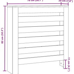 vidaXL Cubierta de radiador madera color envejecido 78x20x82 cm Madera antigua Best