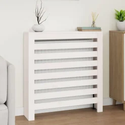 vidaXL Cubierta de radiador madera maciza de pino 79,5x19x84 cm Blanco Clearance