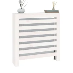 vidaXL Cubierta de radiador madera maciza de pino 79,5x19x84 cm Blanco Clearance