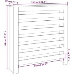 vidaXL Cubierta de radiador madera maciza de pino 79,5x19x84 cm Blanco Clearance