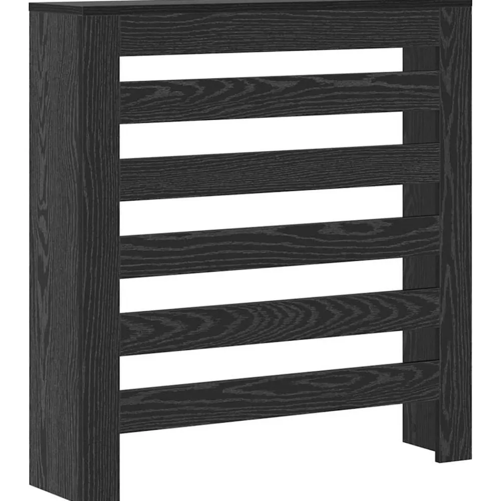 vidaXL Accesorios Para Electrodomésticos-Cubierta de Radiador Roble Negro 78 x 20 x 82 cm