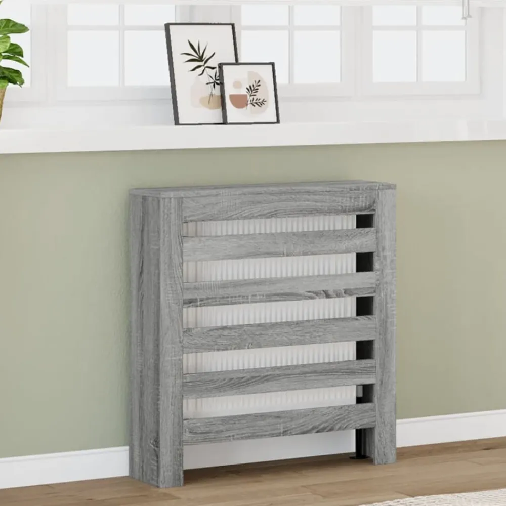 vidaXL Cubierta de radiador madera ingeniería 78x20x82 cm Gris sonoma Online