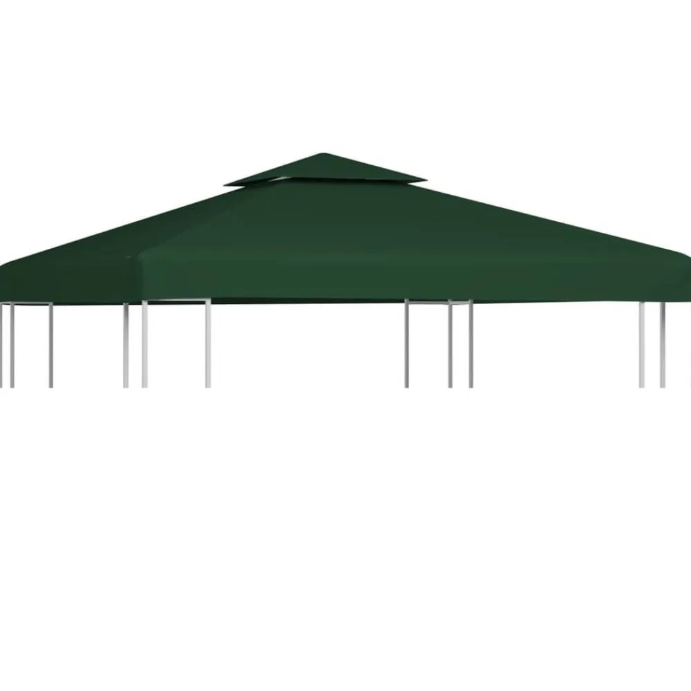 vidaXL Cubierta de repuesto de cenador 310 g/m² 3x3 m Verde Discount