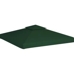 vidaXL Cubierta de repuesto de cenador 310 g/m² 3x3 m Verde Discount