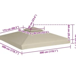 vidaXL Cubierta de repuesto de cenador 310 g/m² 3x3 m Verde Discount