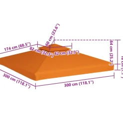 vidaXL Jardín-Cubierta de repuesto de cenador 310 g/m² 3x3 m