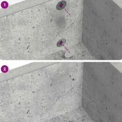 vidaXL Accesorios De Bricolaje-Cubierta de Tornillo Autoadhesiva 2 pcs Gris Concreto