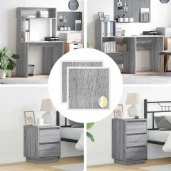 vidaXL Cubierta de Tornillo Autoadhesiva 2 pcs Gris Sonoma Sonoma-melamina Gris Clearance
