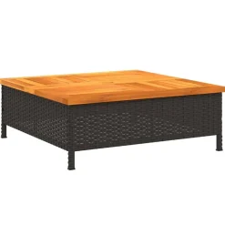vidaXL Jardín-Cubierta para base sombrilla ratán PE acacia 70x70x25 cm