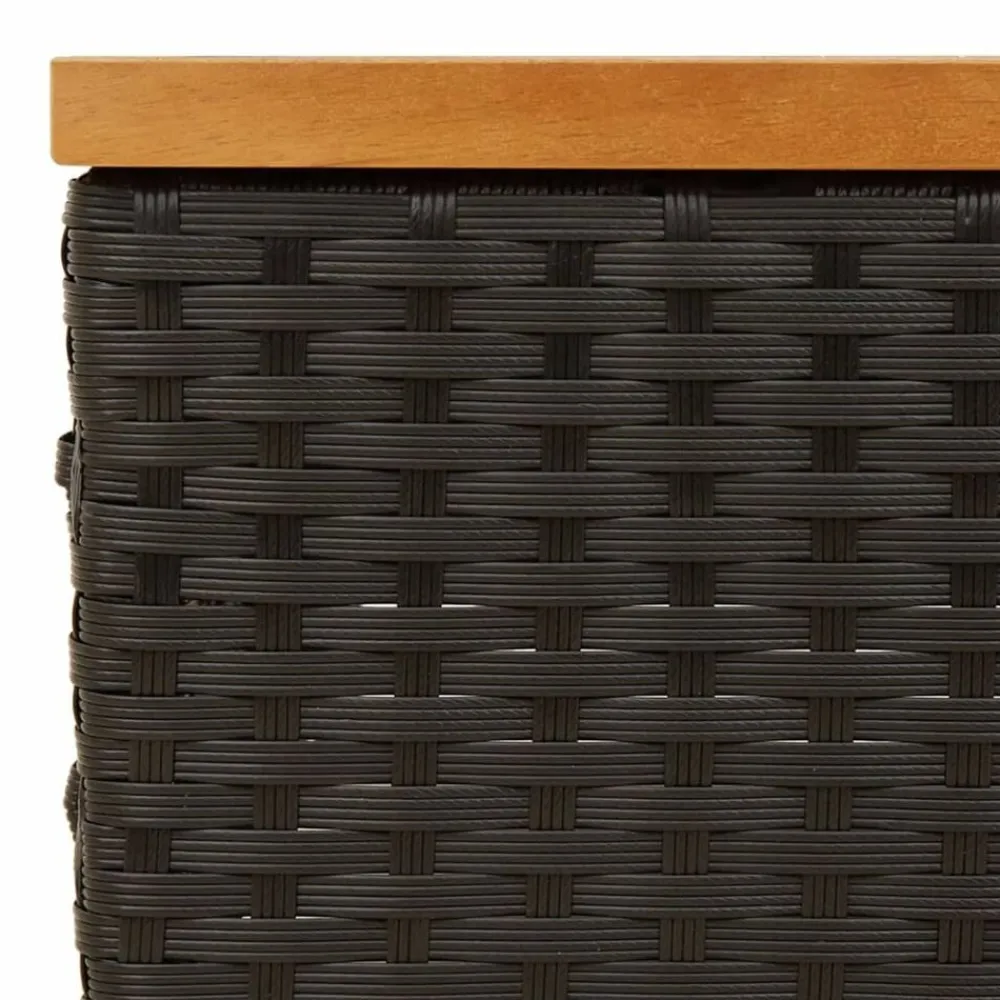 vidaXL Jardín-Cubierta para base sombrilla ratán PE acacia 70x70x25 cm
