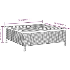 vidaXL Jardín-Cubierta para base sombrilla ratán PE acacia 70x70x25 cm