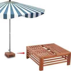 vidaXL Cubierta para base de sombrilla de madera Clearance