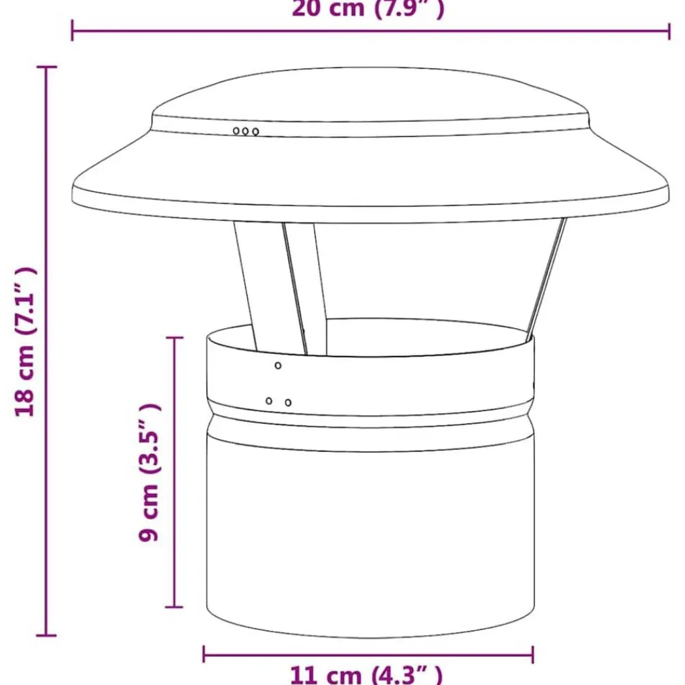 vidaXL Accesorios Para Hornos De Leña Y Chimeneas-Cubierta para Chimenea Plateado 20 x 20 x 18 cm