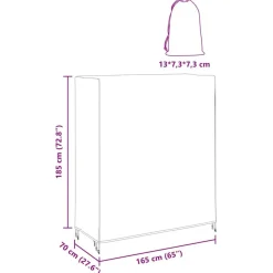 vidaXL Cubierta para Mesa de Pingpong Negro 165 x 70 x 185 cm tela New