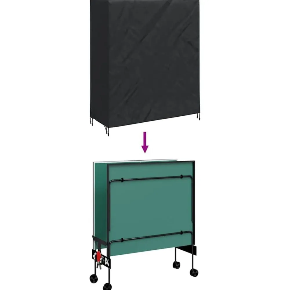 vidaXL Cubierta para Mesa de Pingpong Negro 165 x 70 x 185 cm tela New