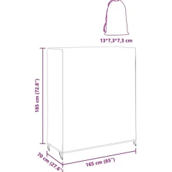 vidaXL Accesorios Para Muebles De Jardín-Cubierta para Mesa de Pingpong Negro 165 x 70 x 185 cm tela