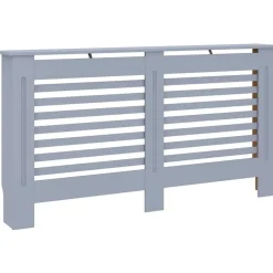 vidaXL Accesorios Para Electrodomésticos-Cubierta para radiador MDF gris 152x19x81,5 cm