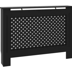 vidaXL Cubierta para radiador MDF 112x19x81,5 cm Negro New