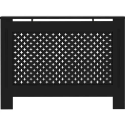 vidaXL Cubierta para radiador MDF 112x19x81,5 cm Negro New