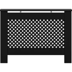 vidaXL Cubierta para radiador MDF 112x19x81,5 cm Negro New