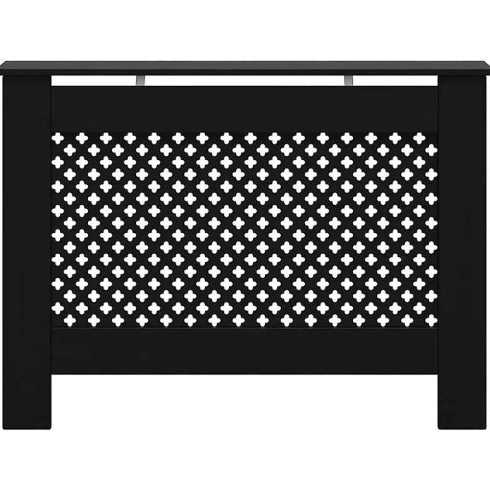 vidaXL Cubierta para radiador MDF 112x19x81,5 cm Negro New
