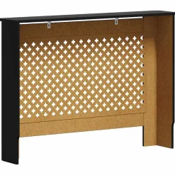 vidaXL Cubierta para radiador MDF 112x19x81,5 cm Negro New