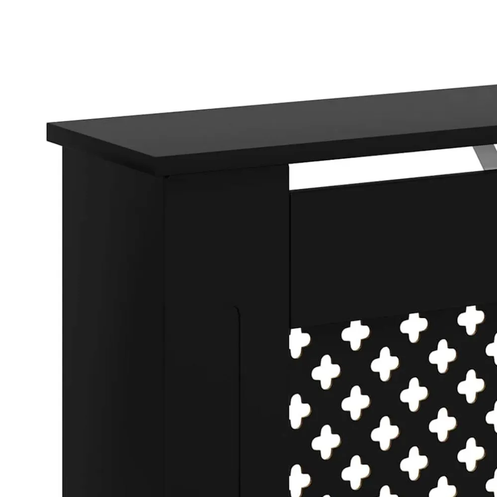vidaXL Cubierta para radiador MDF 112x19x81,5 cm Negro New