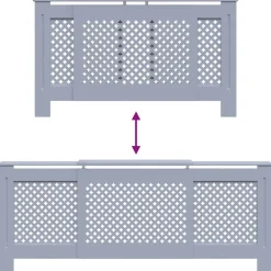 vidaXL Accesorios Para Electrodomésticos-Cubierta para radiador MDF 205 cm